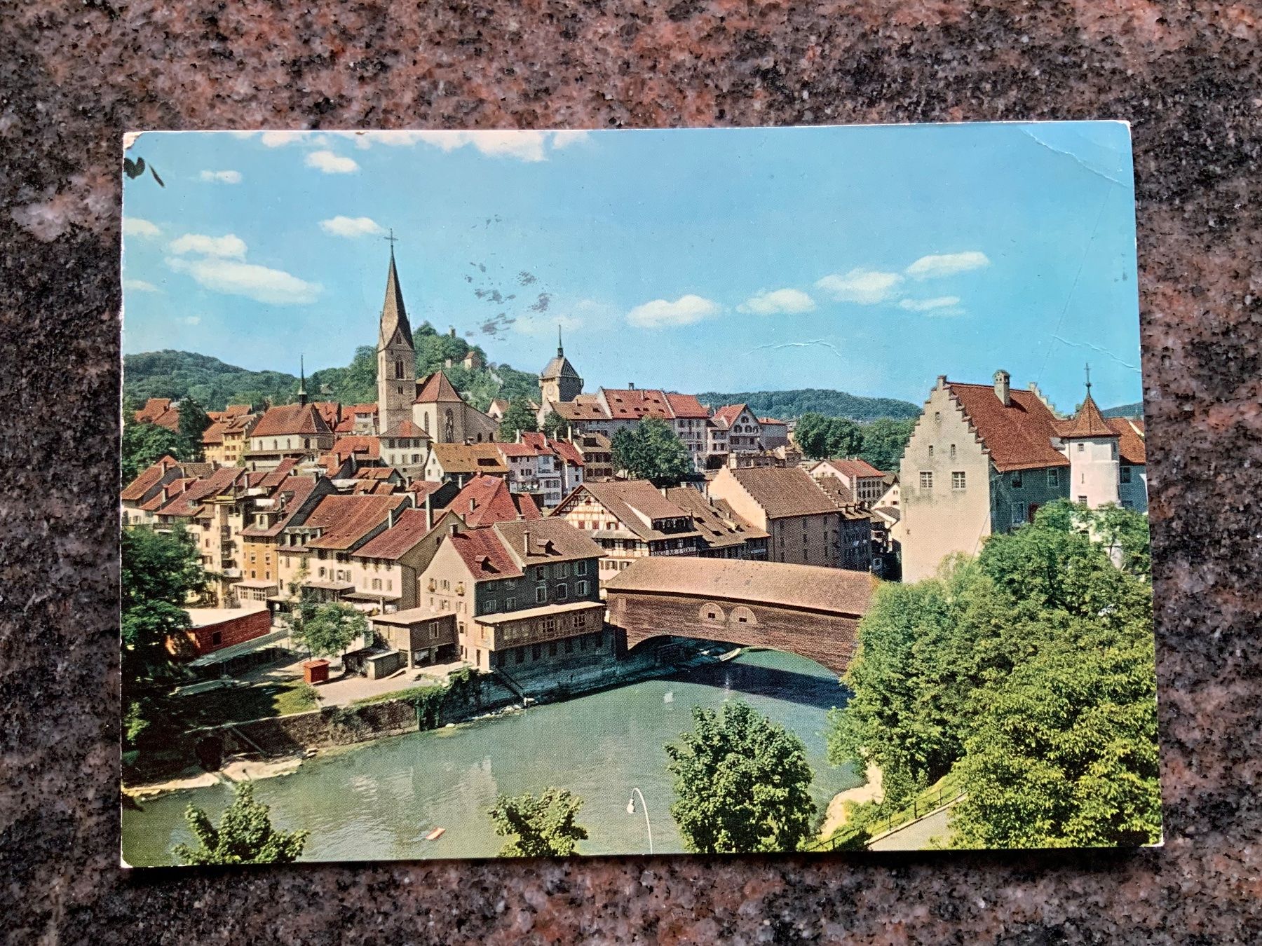 Cartoline postali: Ansichtskarte von Baden, gelaufen 1965 – Usato da Vellerat venduto da joromaur