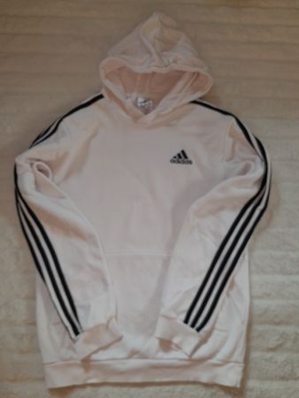 Adidas sweat à capuche blanc, taille S, parfait pour l'été