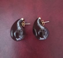 Elegante Tropfen Ohrringe Braun Gold