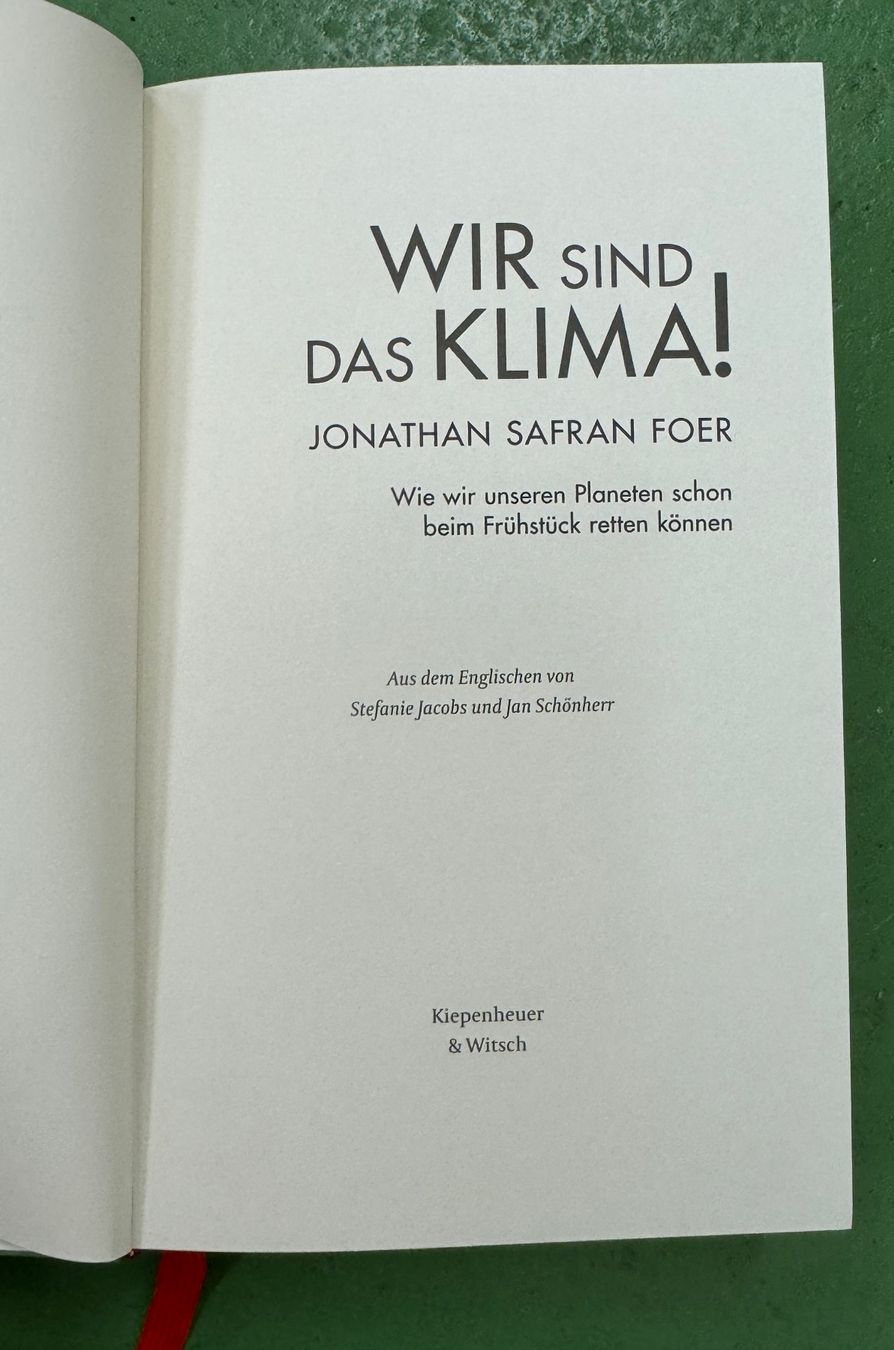Libri: Jonathan Safran Foer: Wir sind das Klima! – Usato da Basel venduto da Ostschweiz06 2