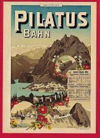PILATUSBAHN, PLAKAT-REPRODUKTION, SEMIMODERNE KARTE