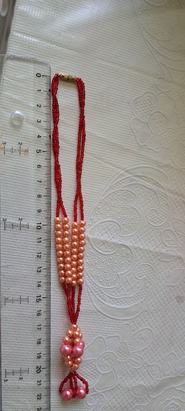 Catenine: Handmade Beaded Necklace - Red pink Summer Accessor – Nuovo (secondo la descrizione) da Bern venduto da mahilini 3