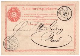 WASEN Zweikreisstempel auf 1. Ganzsachen-Postkarte