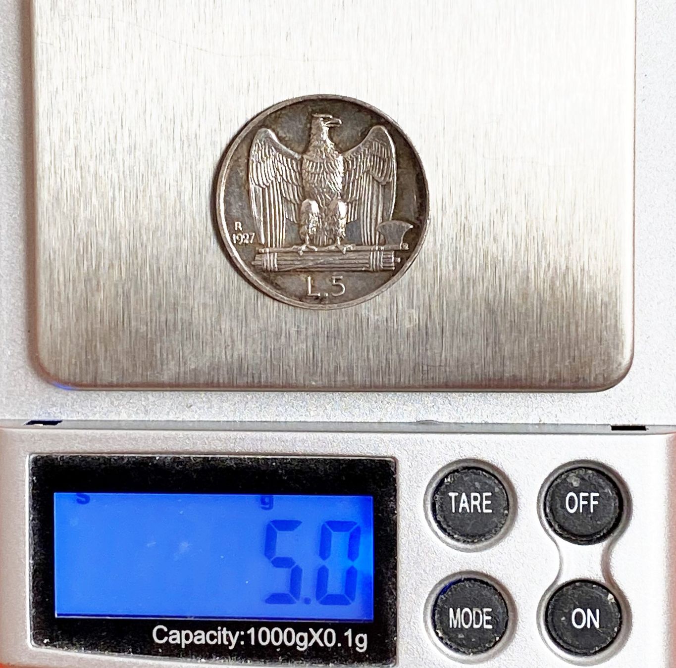 Tutti le monete: 5 Lire 1927  ( Silber ) – Usato da Oensingen venduto da Stro11 2