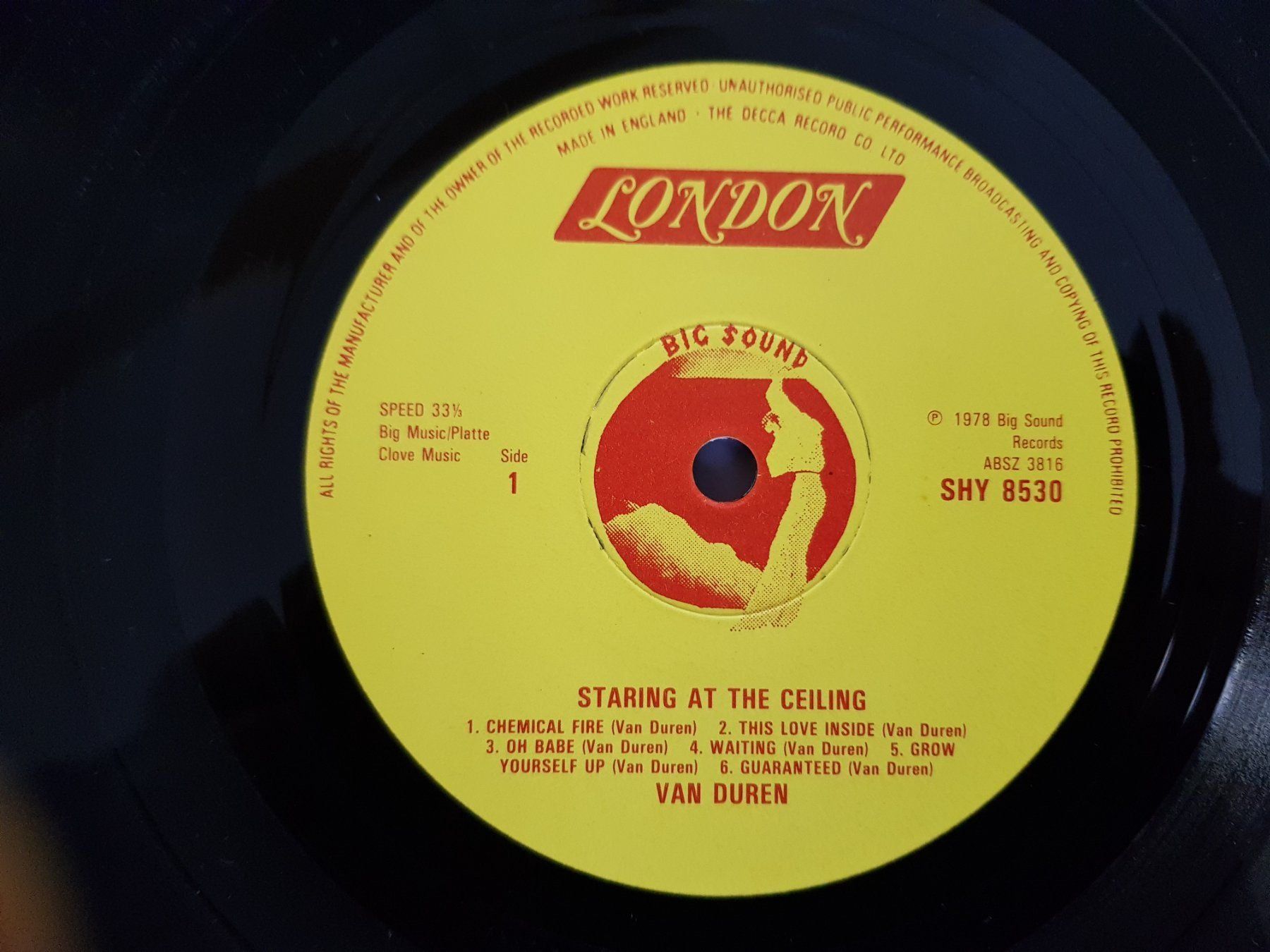 Dischi in vinile: Vinyl LP - Van Duren - Staring At The Ceiling - Vinyl 1978 – Usato da Walterswil BE venduto da Lonitti 1