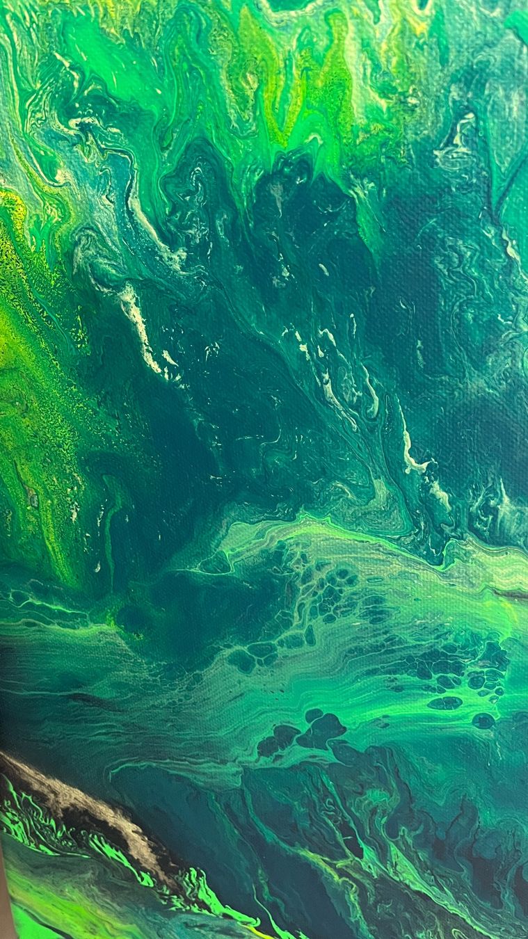 Dipinti: Abstraktes Acrylgemälde "Emerald" 50x70cm Original – Nuovo (secondo la descrizione) da Hochdorf venduto da Jasminurschel 1