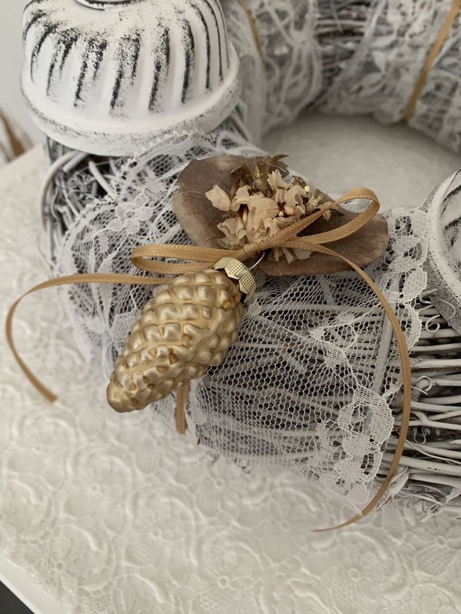 Tutte le decorazioni: Adventskranz Shabby chic – Nuovo e nell'imballaggio originale da Diepoldsau venduto da Luxusdeko 1