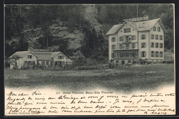 Cartes postales: AK Fleurier, Hotel-Pension Beau-Site – D'occasion à Berlin par bartko-reher