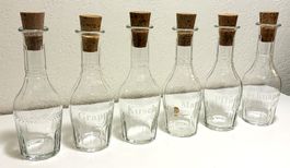 Glasi Hergiswil - Lot mit 6 Schnapsflaschen Glas mit Korken