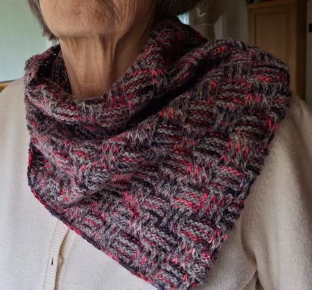 Cowl/Bandana "Gingham1" mit Merino/Alpaka   NEU
