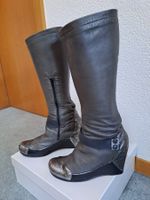 Hochwertiger Lederstiefel, NP 429.--, Gr. 38, mit Keilabsatz