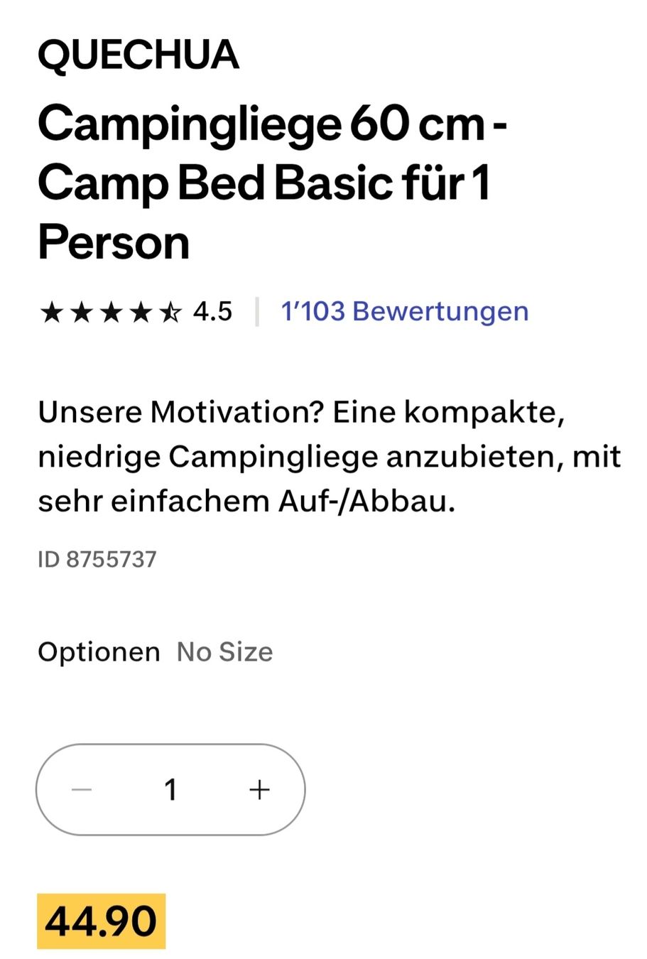 Decathlon Liegen & Liegestühle: Camp. Liege und Matzatze – Gebraucht aus Winterthur von Rubinof 8