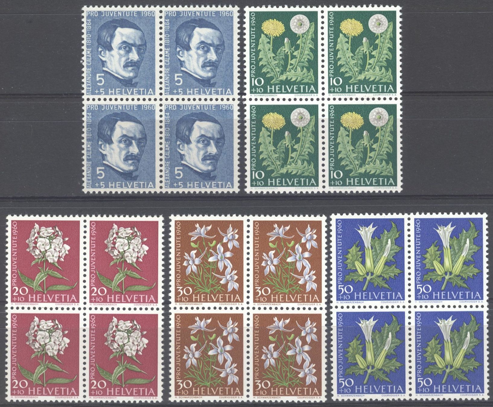 Tutti i francobolli: PJ 1960 183-187 Viererblöcke postfrisch ** – Nuovo e nell'imballaggio originale da Uster venduto da giorgiotr