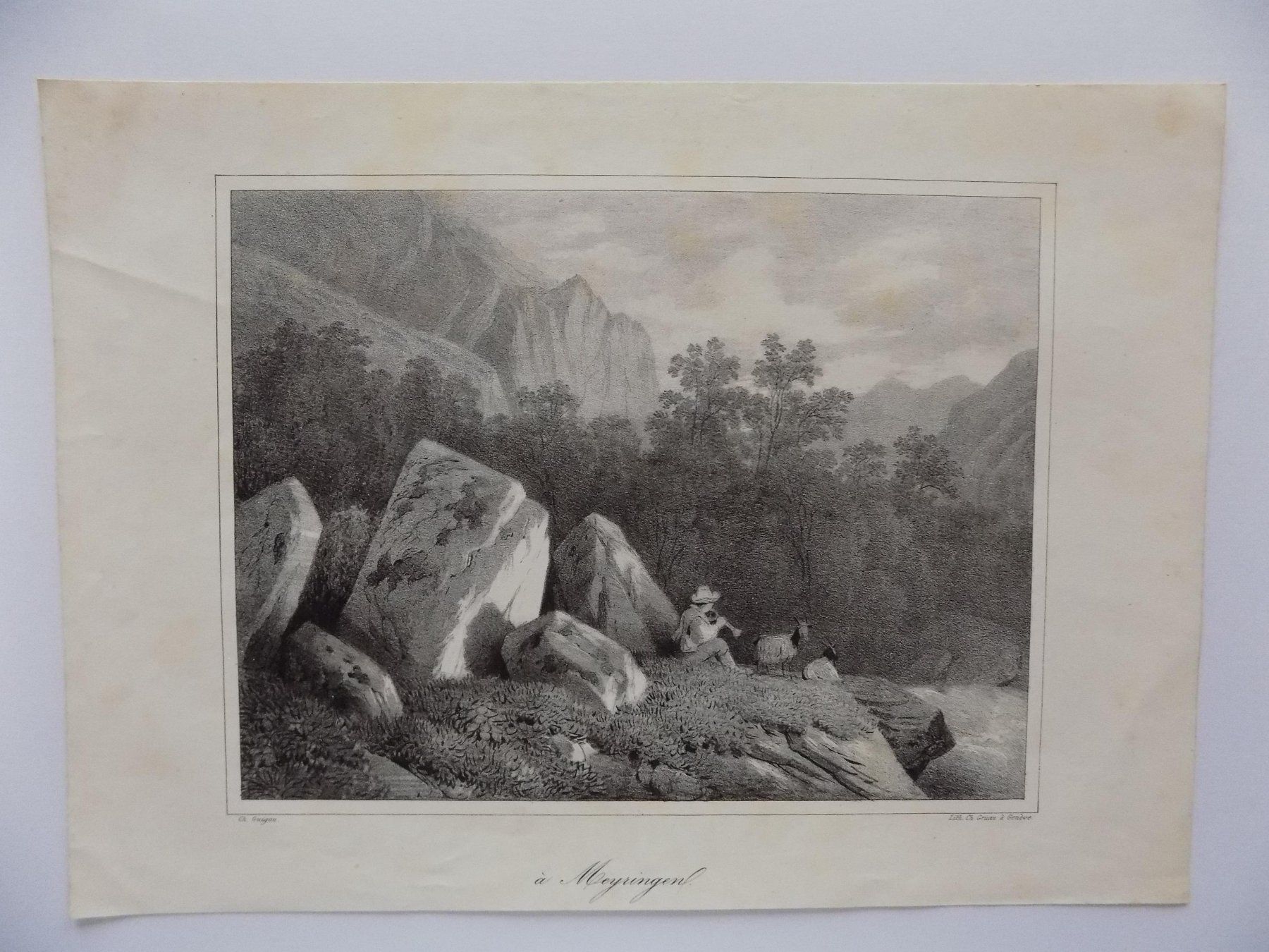 Incisioni: Meiringen Lithographie – Usato da Risch venduto da Antikfee 4