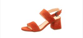Orange Suede Leather Sandals, Size 39. New