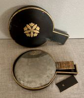 Ancien miroir KAGAMI japonais bronze et son coffret, rare