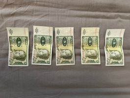 55 Deutsche Mark – 7 Banknoten – 5 / 10 / 20 DM –umtauschbar