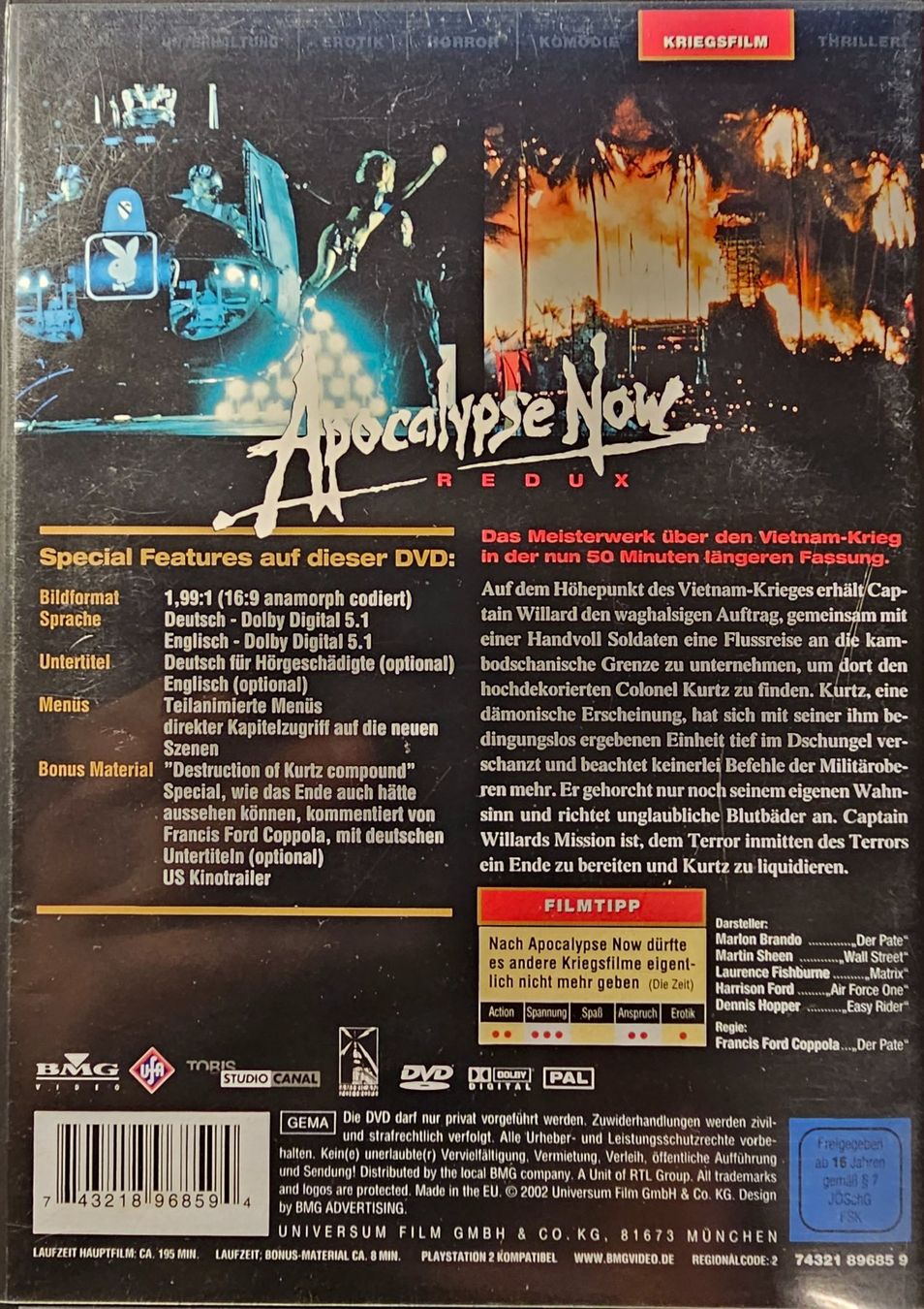 Alle DVDs: Apocalypse Now - Redux – Gebraucht aus Wahlen b. Laufen von Cg10 1