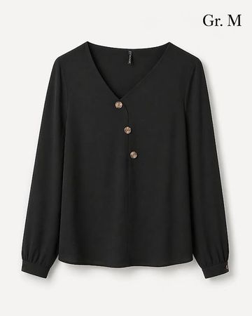 Schwarze Bluse / elegantes Oberteil  Gr. M