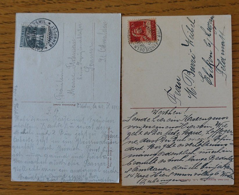 Ansichtskarten: 2 AK von Einsiedeln mit Bahnpoststempel siehe Scan – Gebraucht aus Wil SG von WEIBELAM 1