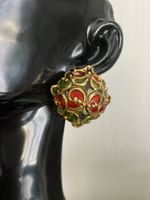 Boucles d'oreilles vintage, émaillées, couleurs vives