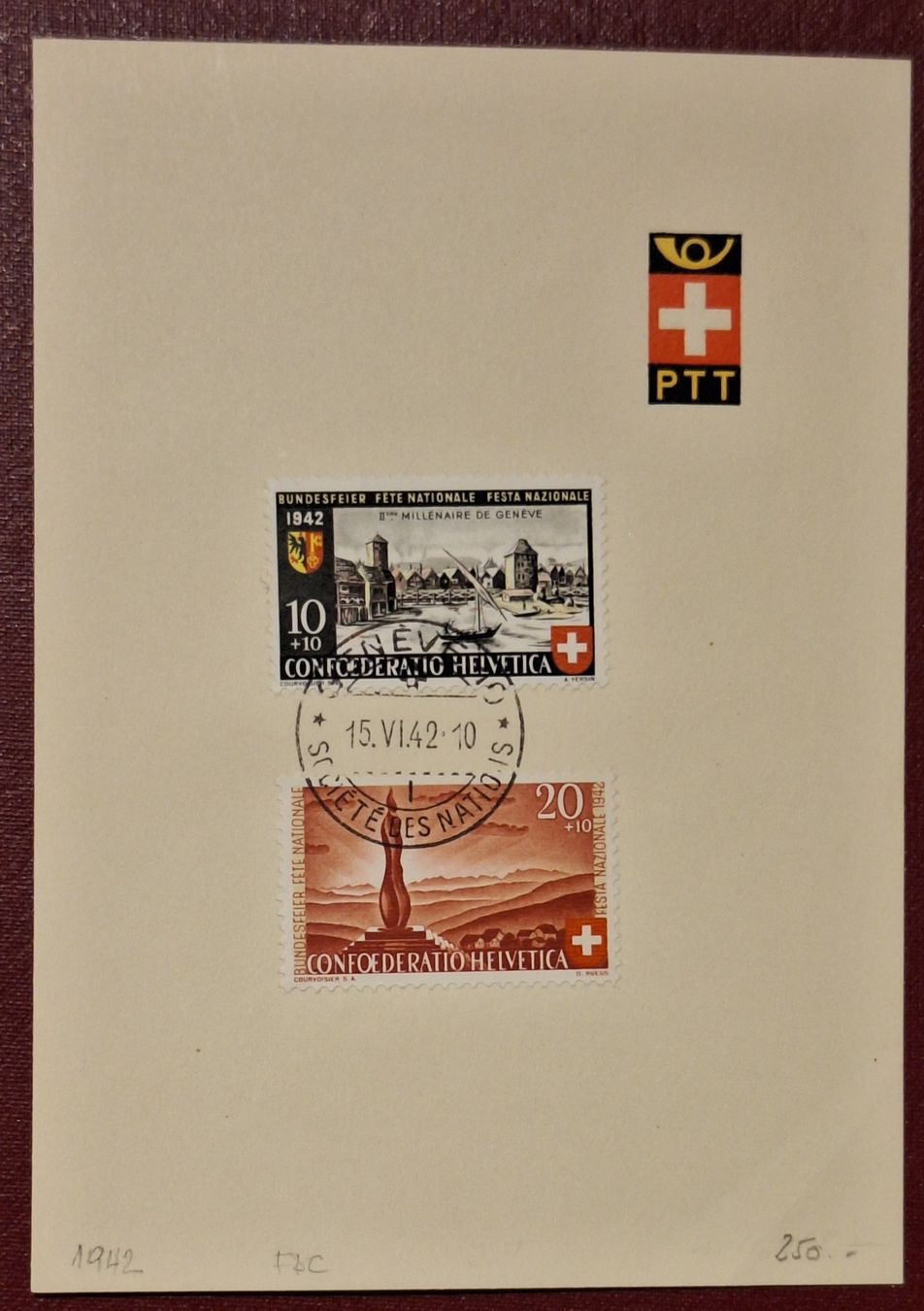 Tutti i francobolli: PTT Heftchen 1942 FDC  – Usato da Balgach venduto da SIMEON27
