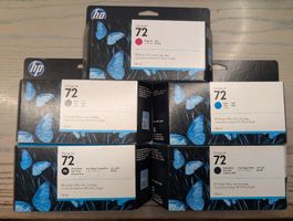 5 HP Tintenpatronen Designjet 72 130ml neu in OVP