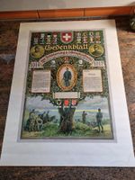Gedenkblatt Aktivdienst 1914-1917, Originaldruck, Top Zus...