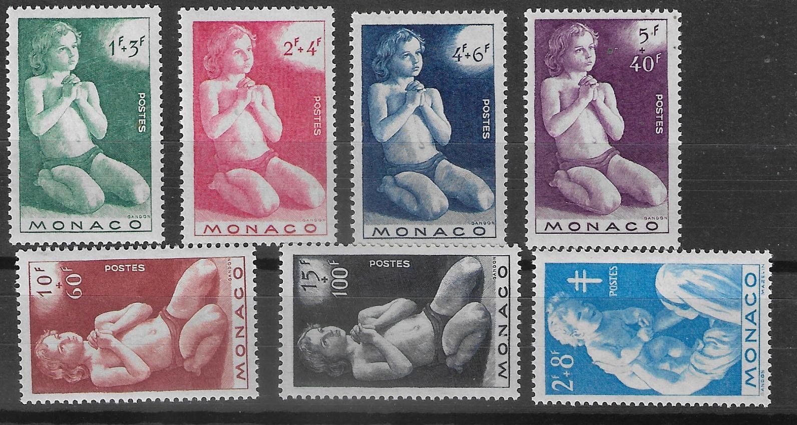 Tous les timbres: Monaco No. 302-308** postfrisch 1945 – Neuf avec emballage d'origine à Ettingen par Kartenplanet