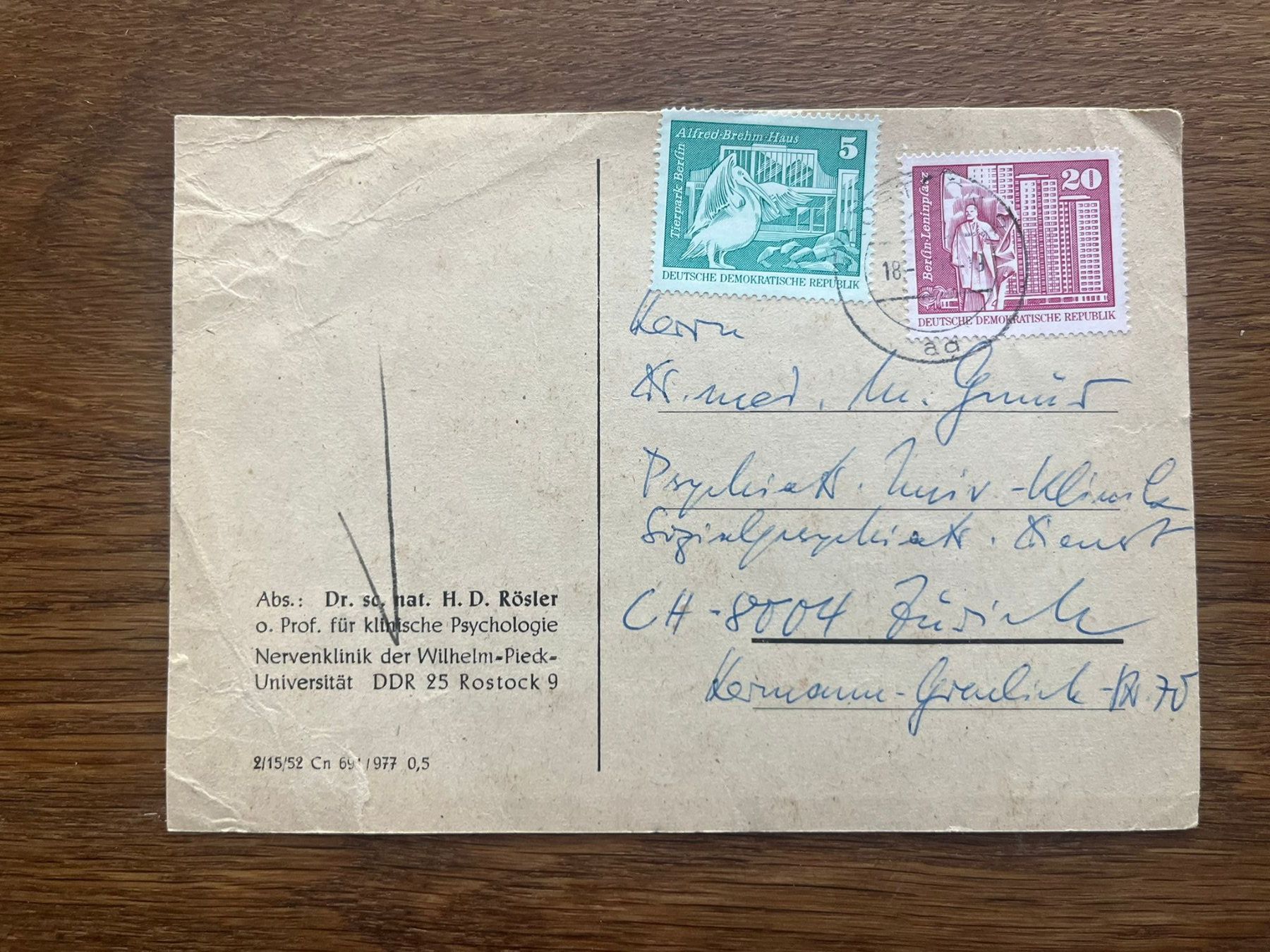Tutti i francobolli: Alte Ansichtskarte aus DDR, Rostock – Usato da Schlieren venduto da mki_xfh9