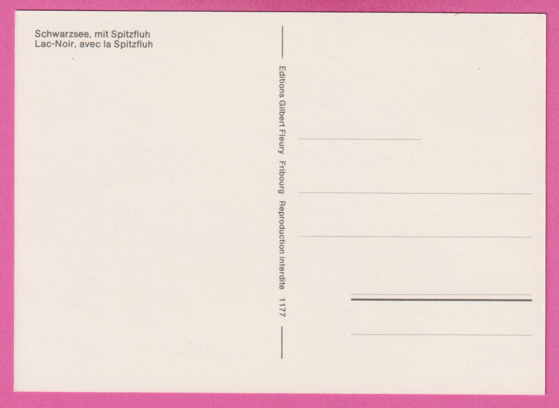Cartoline postali: Schwarzsee mit Spitzfluh – Usato da Einsiedeln venduto da dillie 1