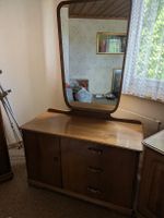Kommode mit Spiegel Holz Nachttisch mit Schubladen Vintage