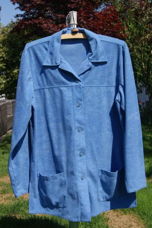 Damen Langarm Bluse Gr. 36/38 blau