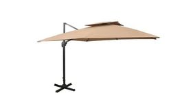 Parasol déporté beige, 3mX3m avec base en béton.
