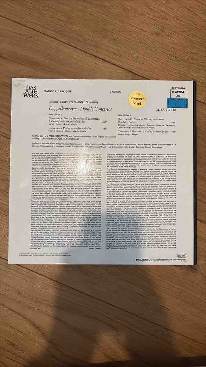 Schallplatten: Georg Philipp Telemann Doppelkonzerte – Gebraucht aus Corminboeuf von Cmabillard 1