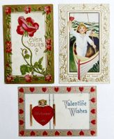 MY VALENTINE U.S.A VICTORIAN ANTIQUE POSTCARD LOT OF 3