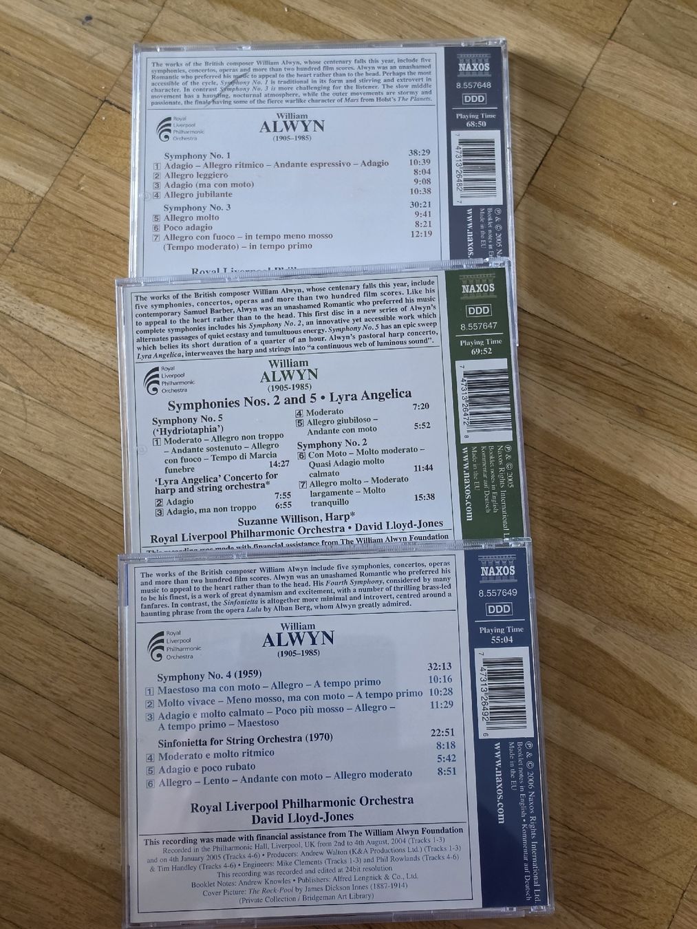 CDs: 3CDs: William Alwyn: Symphonies Nos 1-5 – Gebraucht aus Aesch BL von immon 1