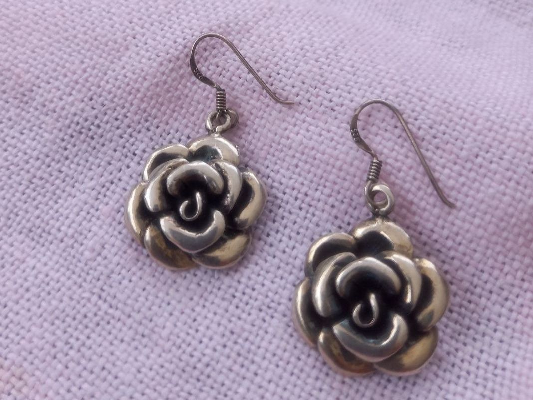 Orecchini pendenti & Orecchini a lobo: Ohrringe Blumen Silber 3,5cm 925 – Usato da Kerzers venduto da ExpressoTerreno