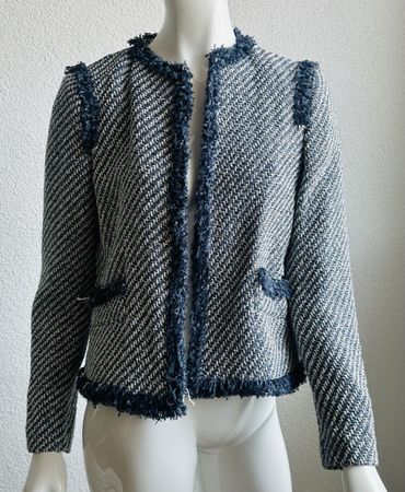 MNG Suit Jacket, Women's Size L, Navy Blue, Fall Style!