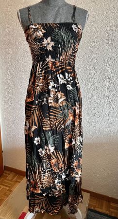 Frauen schulter frei Strand kleid Maxi Kleid Gr S