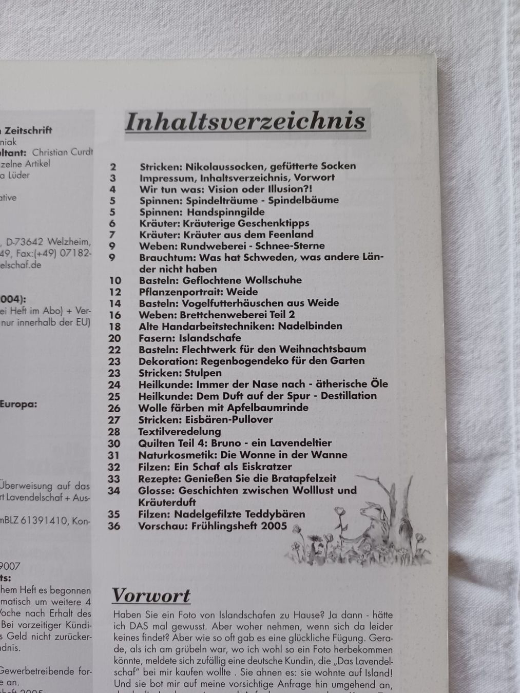 Zeitschriften & Magazine: Heft: Das Lavendelschaf Nr. 9: Winter 2004 – Gebraucht aus Wangen SZ von Koenigskind83 1