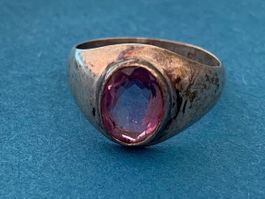 Silberring lila oval klassisch