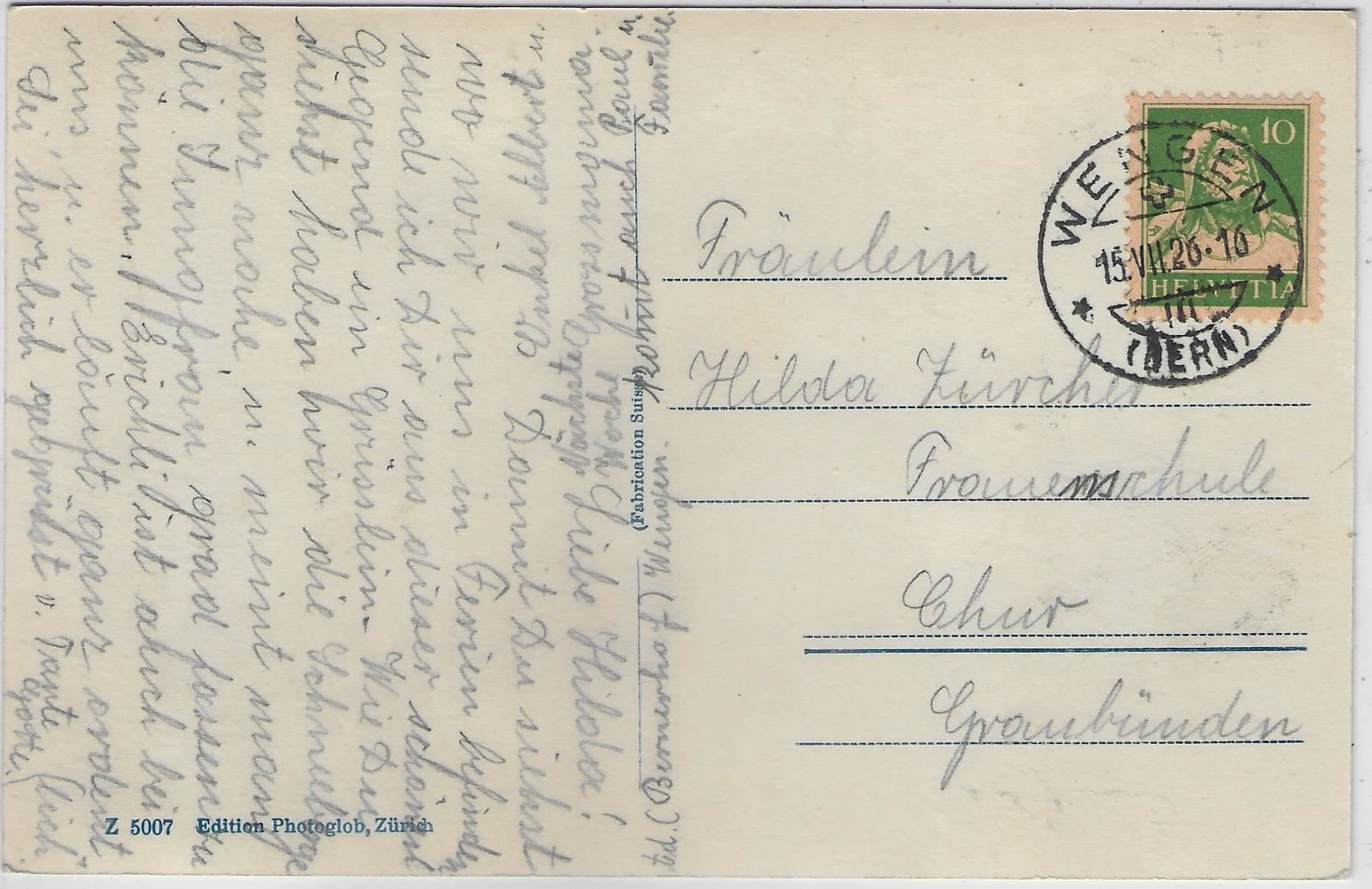 Cartoline postali: Wengen - Generalansicht – Usato da Ettingen venduto da Kartenplanet 1