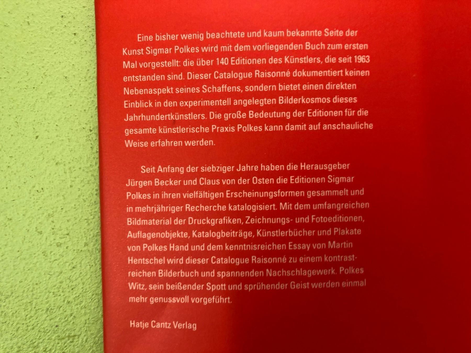 Libri: Sigmar Polke: Die Editionen 1963 - 2000 – Usato da Zürich venduto da allp 2
