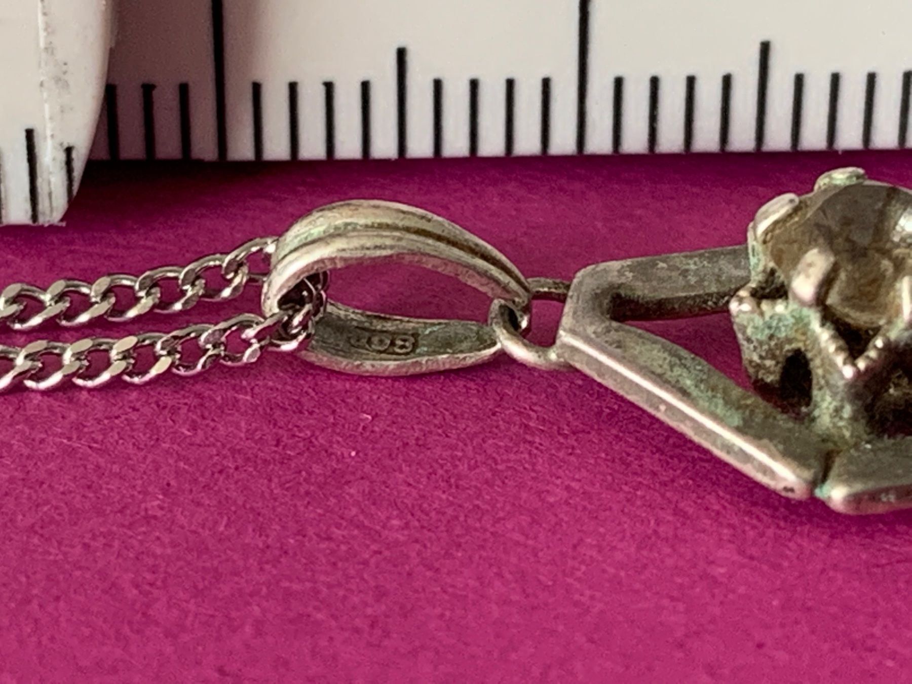 Anhänger: Silberkette mit Rauten-Anhänger antik – Gebraucht aus Laufen von Trendmarket 4