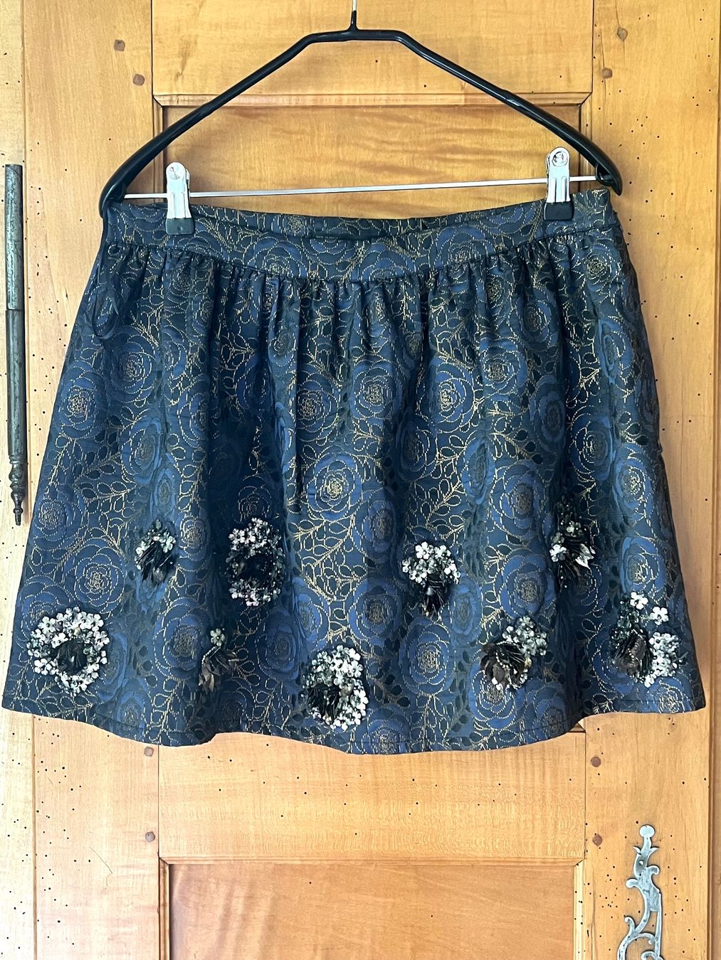Zara Röcke: Jupe Zara Basic, taille L, bleu marine et or, chic ✨ – Neu (gemäss Beschreibung) aus Porrentruy von SYANKA 9