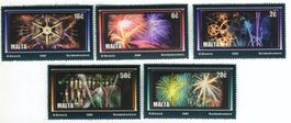 Briefmarken "Feuerwerk". Malta.