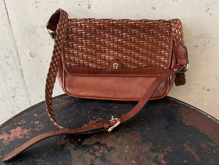 Aigner Vintage Ledertasche geflochten