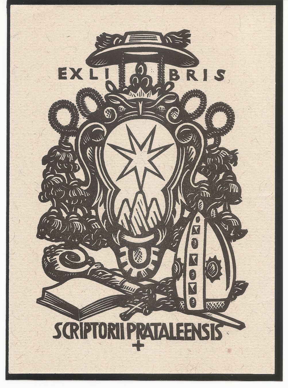 Stiche: Ex-libris héraldique P. Placidius HARTMANN, Luzern – Gebraucht aus Farvagny-le-Grand von OlivierFurrer