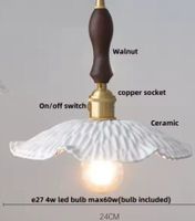 Lampe suspendue LED en céramique,  style nordique moderne